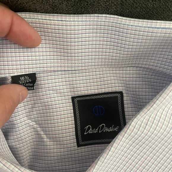 16.5 32/33 David Donahue Long Sleeve Shirt - Picture 3 of 3
